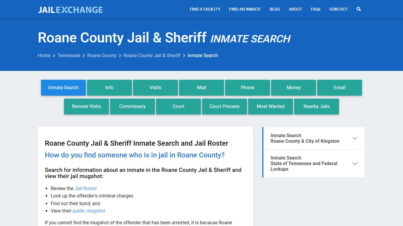 Inmate Search: Roster & Mugshots - Roane County Jail & Sheriff, TN